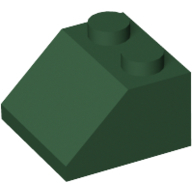 Lego kostka (kostička) 2x2 sklon (šikmá) 45°, tmavě zelená (4245575, 4294921, 6223304)